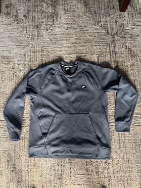 Nike Womens Dark Gray Crew Sweatshirt with Small Swoosh